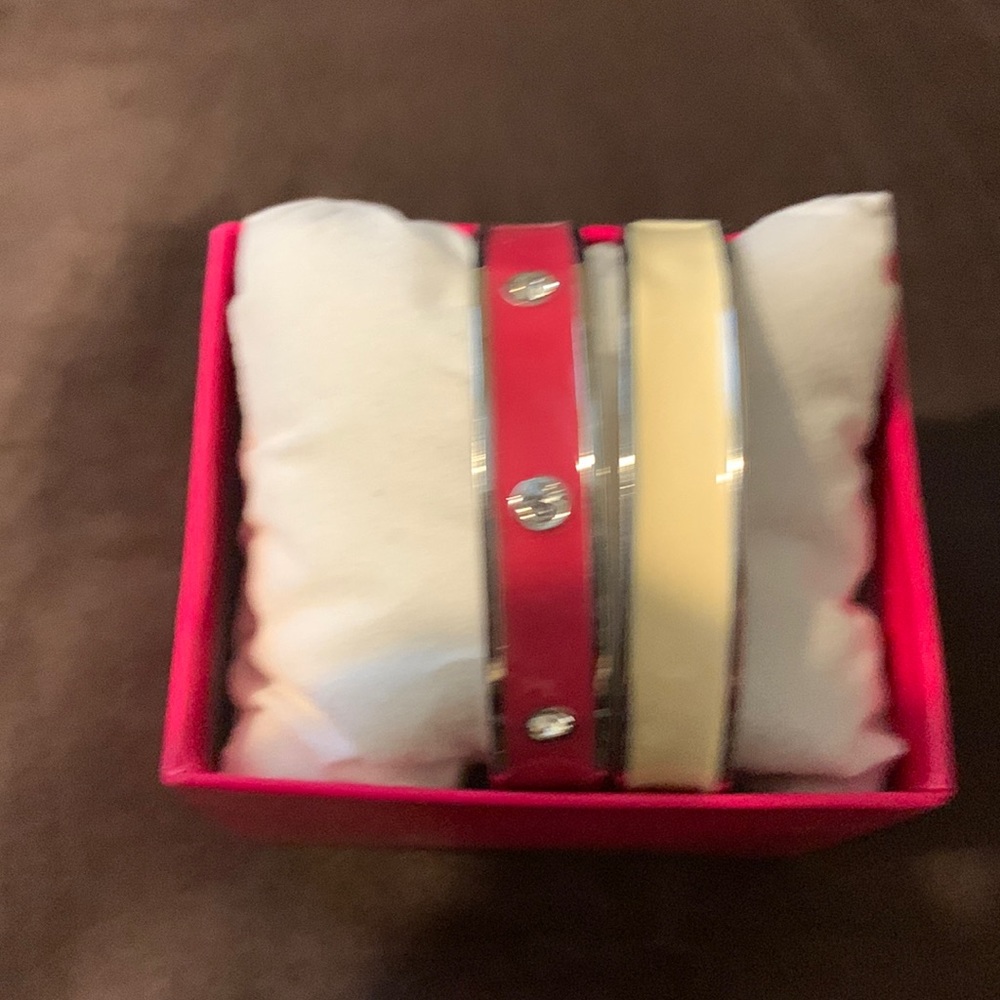 Macys brand colored bangle bracelets, 9” .
